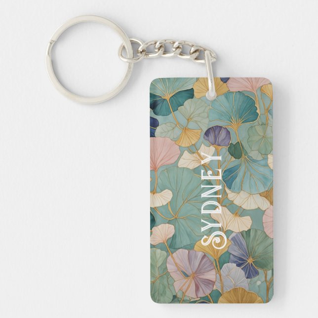 Whispering Pastel Gingko Key Ring (Front)