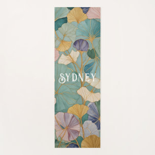 Whispering Pastel Gingko Yoga Mat