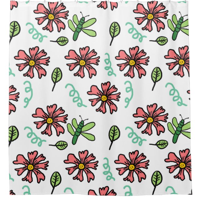 Whispering Petals Shower Curtains (Front)