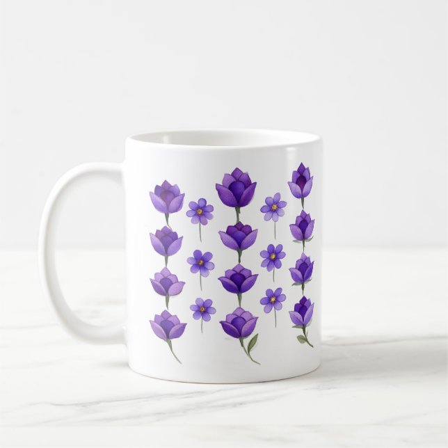 Whispering Purple Blossoms Coffee Mug (Left)