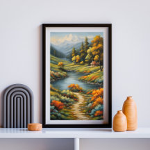 Whispering River Through Autumn Peaks
