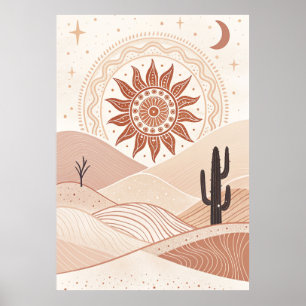 Whispering Sands: A Mandala Sunrise Poster