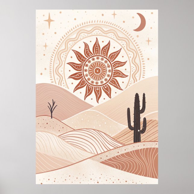 Whispering Sands: A Mandala Sunrise Poster (Front)