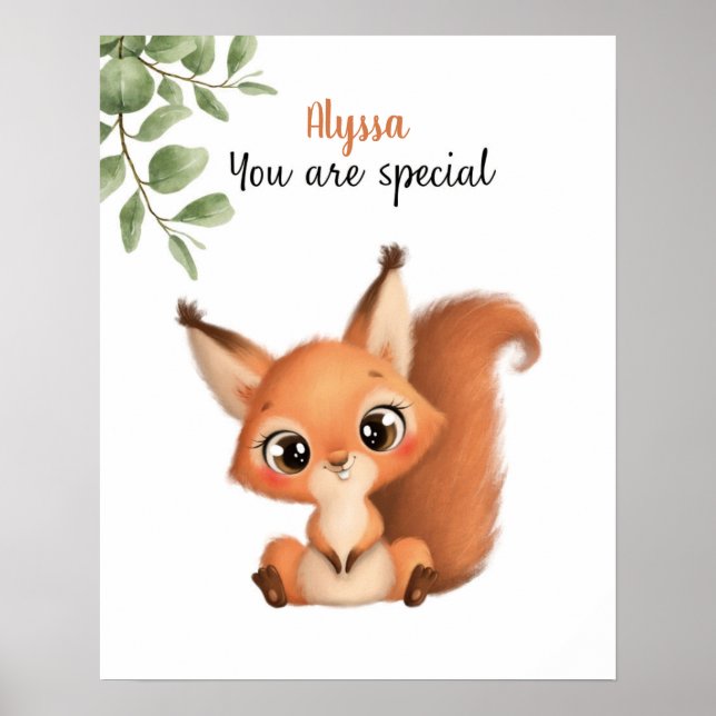 Whispering Squirrel Affirmations Customisable Poster (Front)