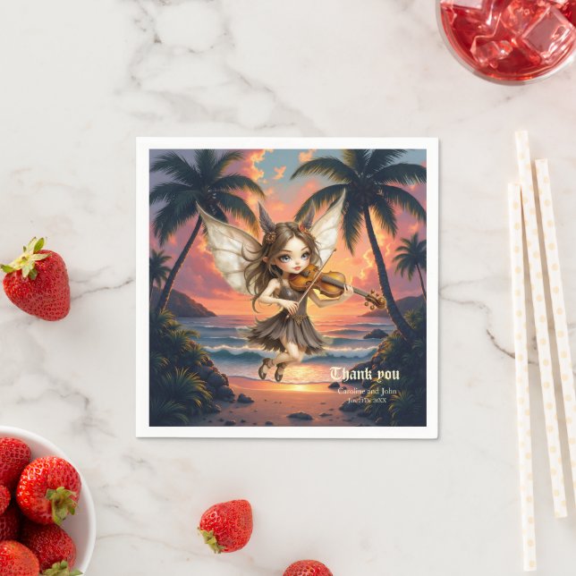 Whispering Strings of the Sunset Fairy. Napkin (Insitu)