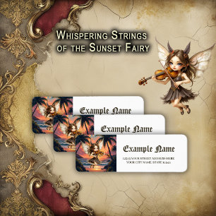 Whispering Strings of the Sunset Fairy. Return Address Label