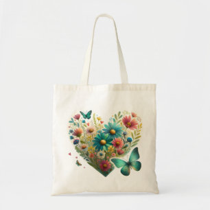 Whispering Wildflower Butterflies Botanical Tote Bag