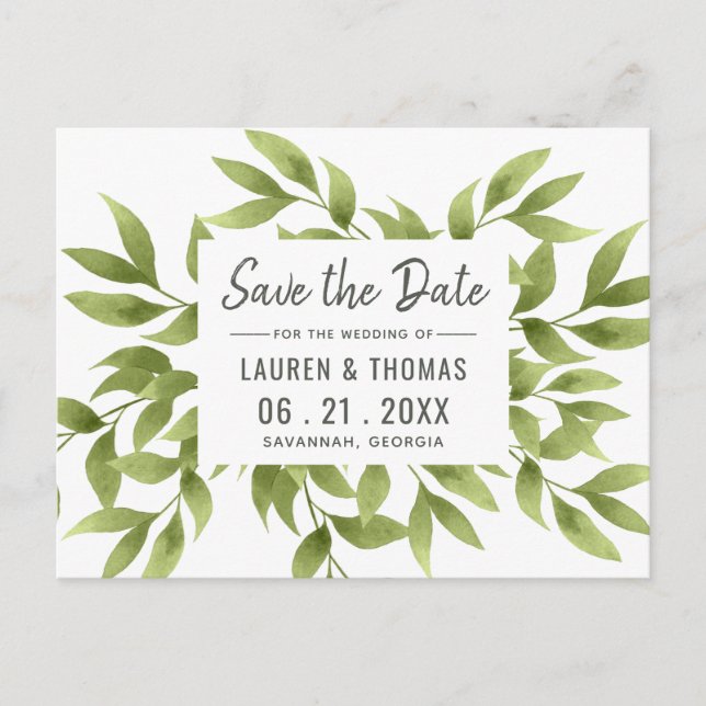 Whispering Willows Save the Date Wedding Postcard (Front)