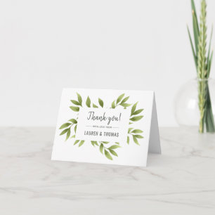 Whispering Willows Wedding Thank You Note Card