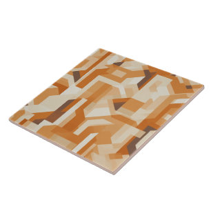 Whispering Winds Delicate Apricot Waves Ceramic Tile