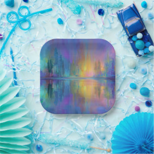 Whispering Woods in Pastel Colours Paper Plate