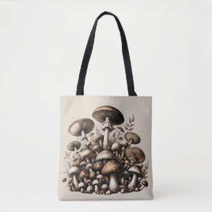 Whispering Woods: Seamless Mushroom Pattern Collec Tote Bag