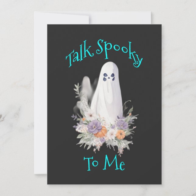 Whispering Wraith Ghost Holiday Card (Front)