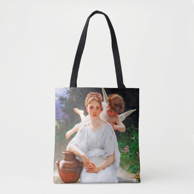 Whisperings of Love, Bouguereau Tote Bag (Front)