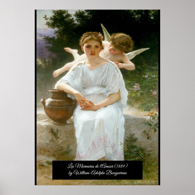 Whisperings of Love by Bouguereau Poster (Front)