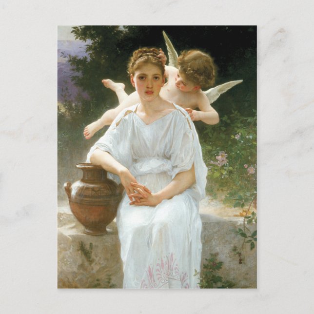 Whisperings of Love, William Adolphe Bouguereau Postcard (Front)