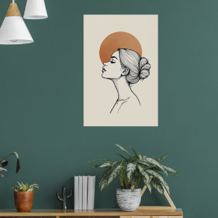 Whispers in Line – Minimalist Female Profile Poster