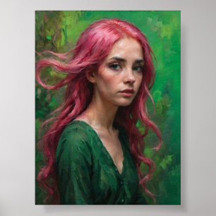 Whispers in Pink and Green Poster