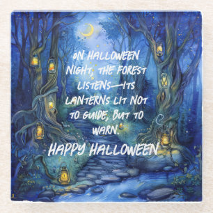 Whispers in the Hollow – The Lantern Path Glass Coaster