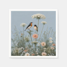 Whispers in the Meadow Powder Blue Napkin