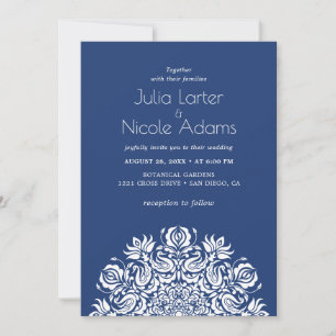 Whispers Lake Swan Lotus Flowers Mandala Wedding Invitation
