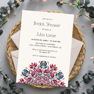 Whispers Lake Swan Lotus Mandala Bridal Shower Invitation