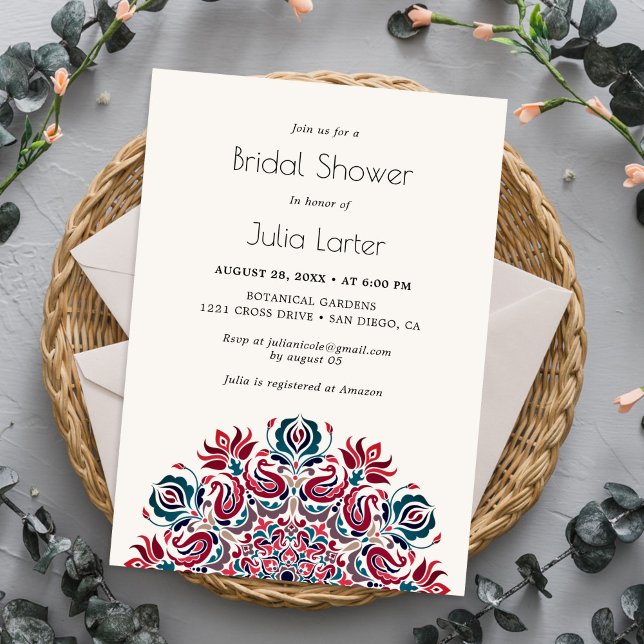 Whispers Lake Swan Lotus Mandala Bridal Shower Invitation (Creator Uploaded)
