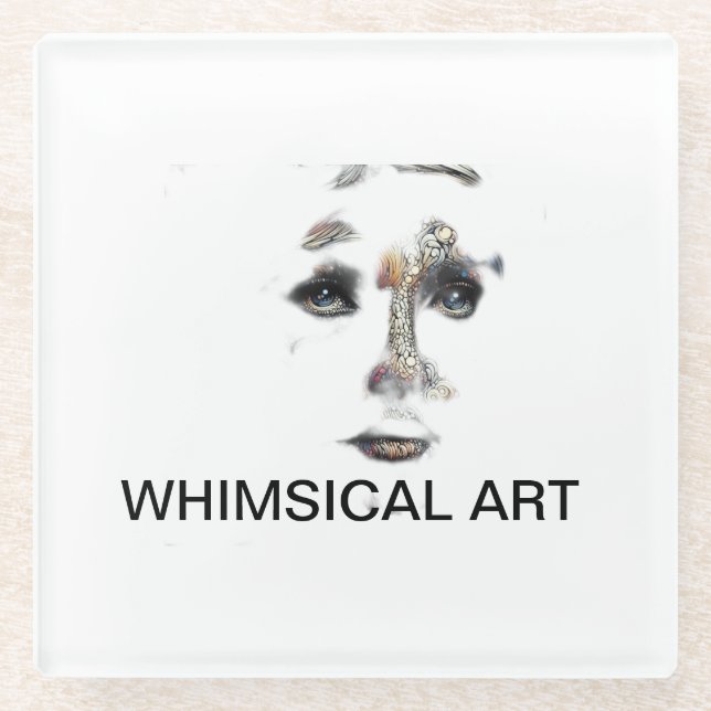  "Whispers of a Celestial Muse" Glass Coaster (Front)