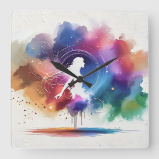 Whispers of a Rainbow Soul Square Wall Clock