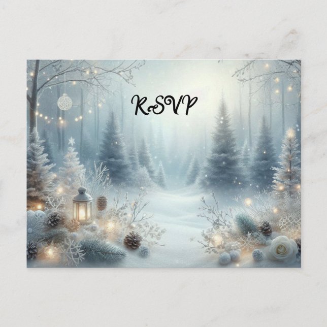 Whispers of a Winter Solstice Invitation Postcard (Front)