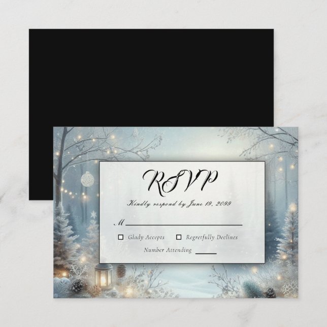 Whispers of a Winter Solstice RSVP Card (Front/Back)