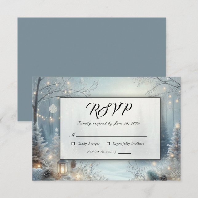 Whispers of a Winter Solstice RSVP Card (Front/Back)
