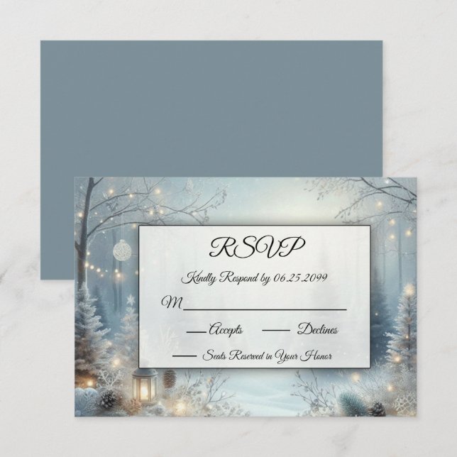 Whispers of a Winter Solstice RSVP Card (Front/Back)