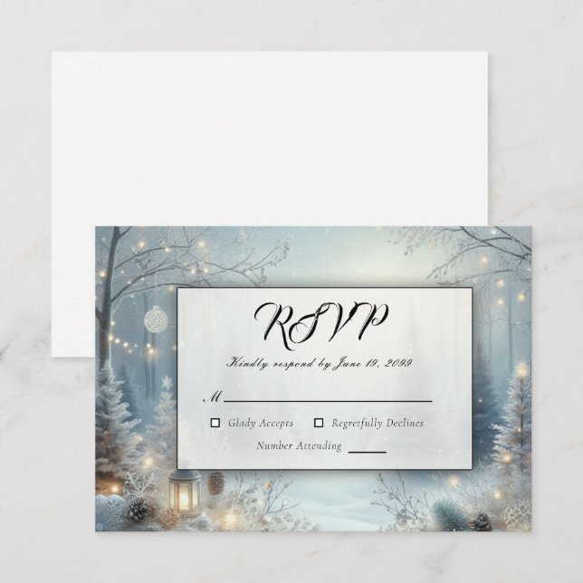 Whispers of a Winter Solstice RSVP Card (Front/Back)