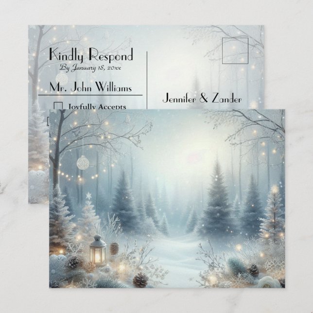 Whispers of a Winter Solstice RSVP Postcard (Front/Back)