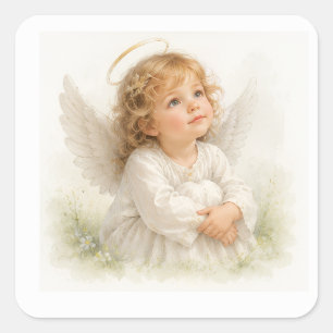Whispers of Angels -Angelina Square Sticker