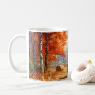 Whispers of Autumn: A Watercolor Serenade Coffee Mug