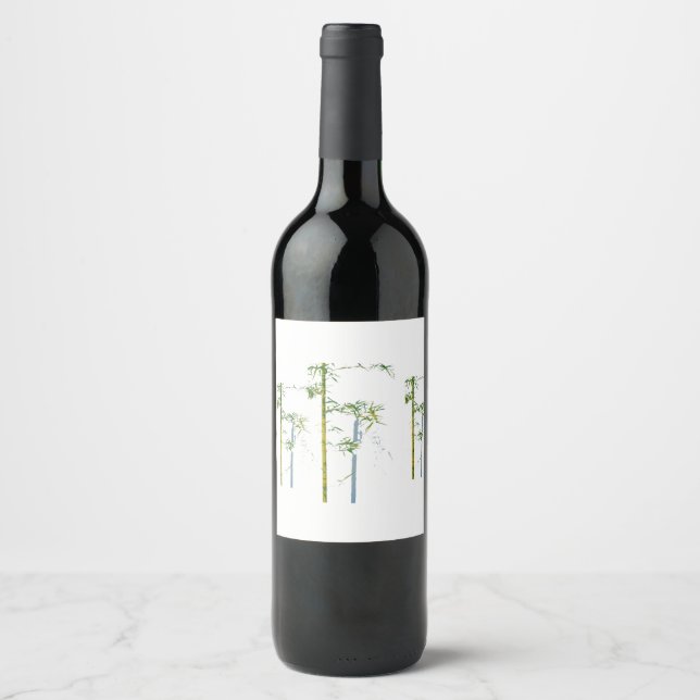 Whispers of Bamboo, Fractured Growth, Silent Stems Wine Label (Front)
