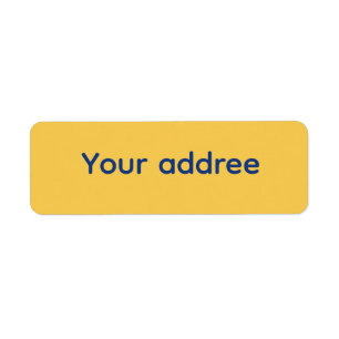 Whispers of blue and gold return address label