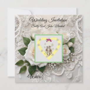 Whispers of Elegance: Rose Lace, and Timeless Vows Save The Date