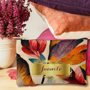Whispers of Fall Floral Cosmetic Bag
