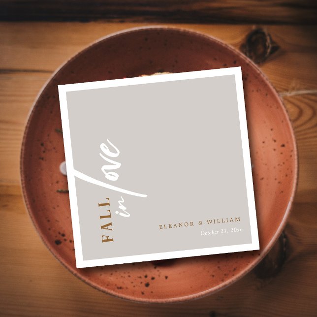 Whispers of Fall: Modern Script Typography Wedding Napkin (Whispers of Fall Modern Script Typography Wedding Napkins)
