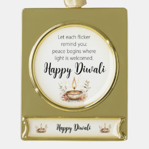 Whispers of Flame, Diwali Gold Plated Banner Ornament