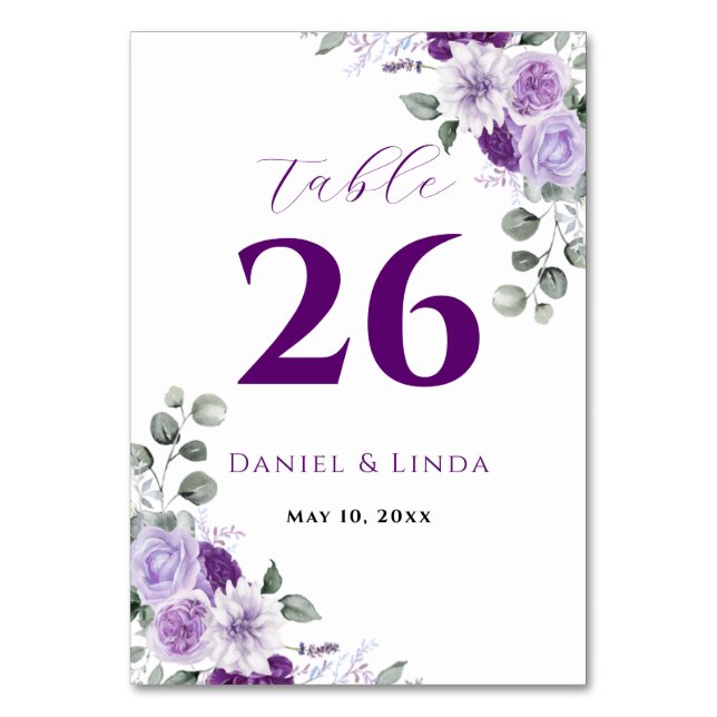 Whispers of Lavender: Elegance in Bloom Table Number (Front)
