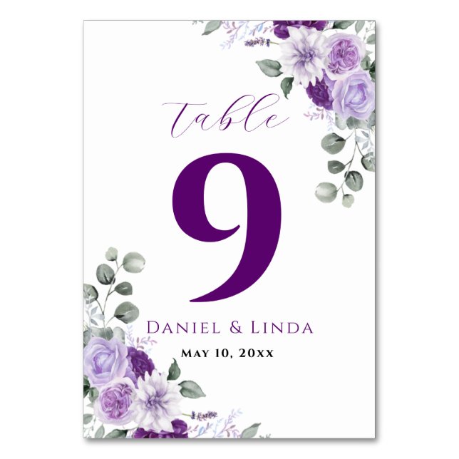 Whispers of Lavender: Elegance in Bloom Table Number (Front)