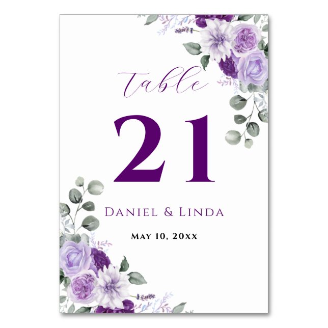 Whispers of Lavender: Elegance in Bloom Table Number (Front)