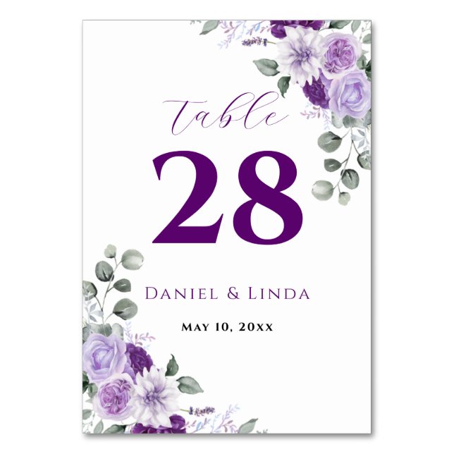 Whispers of Lavender: Elegance in Bloom Table Number (Front)