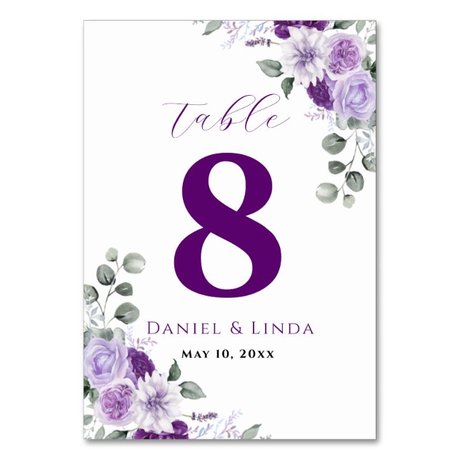 Whispers of Lavender: Elegance in Bloom Table Number (Front)