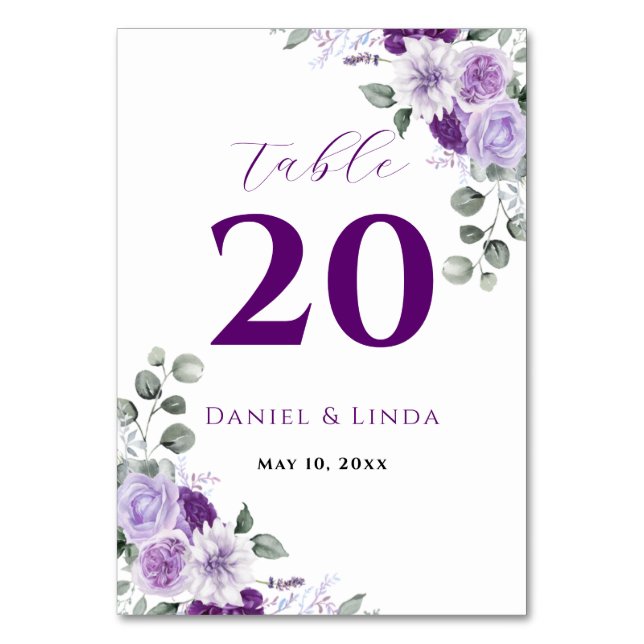 Whispers of Lavender: Elegance in Bloom Table Number (Front)