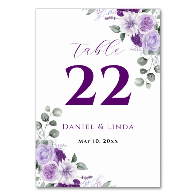 Whispers of Lavender: Elegance in Bloom Table Number (Front)